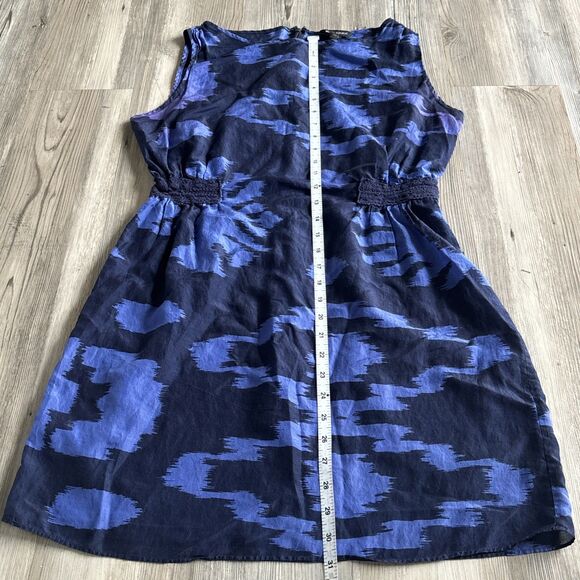 Banana Republic Sz 8 Silk Blend Navy Blue Dress Sleeveless Shift Dress - Picture 7 of 8